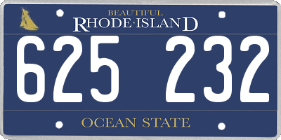 RI license plate 625232