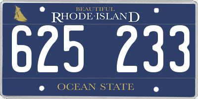 RI license plate 625233