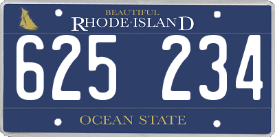 RI license plate 625234