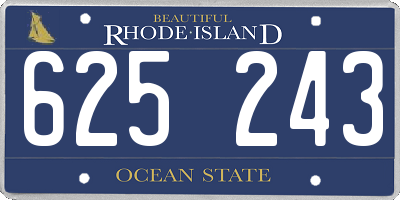 RI license plate 625243