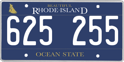 RI license plate 625255