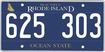 RI license plate 625303