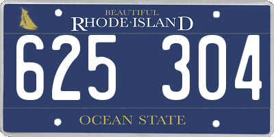 RI license plate 625304