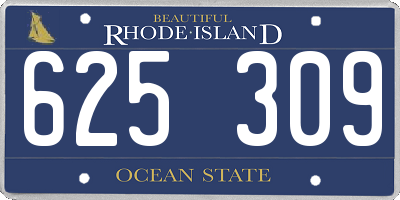 RI license plate 625309