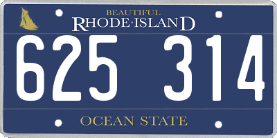 RI license plate 625314
