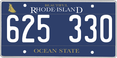 RI license plate 625330