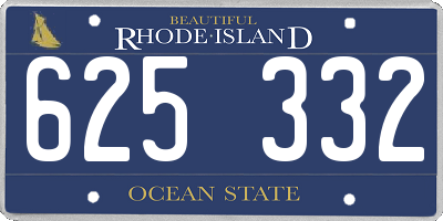 RI license plate 625332