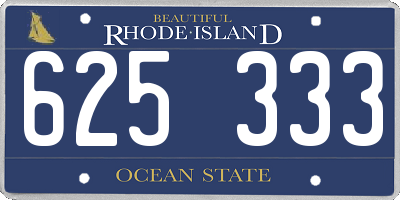 RI license plate 625333