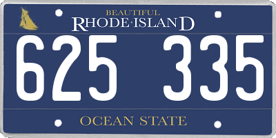 RI license plate 625335