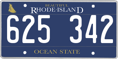 RI license plate 625342