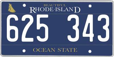 RI license plate 625343