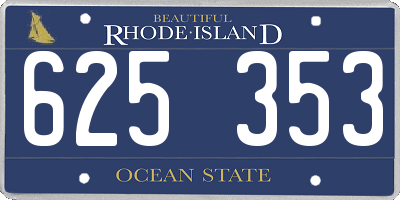 RI license plate 625353