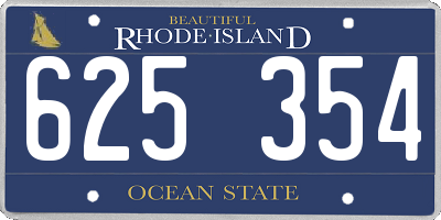 RI license plate 625354