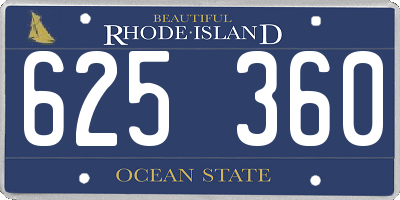 RI license plate 625360