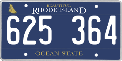 RI license plate 625364