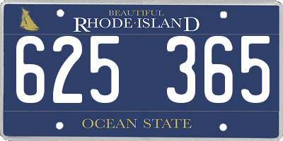 RI license plate 625365
