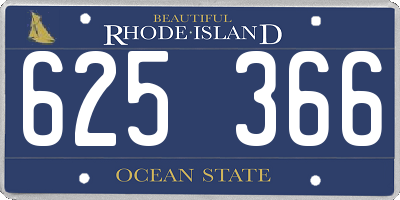 RI license plate 625366