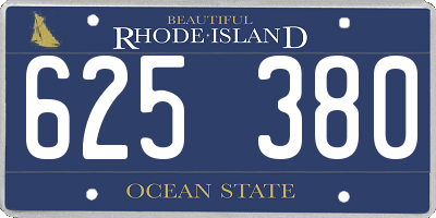 RI license plate 625380