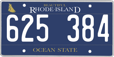 RI license plate 625384