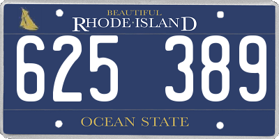 RI license plate 625389