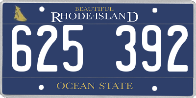 RI license plate 625392