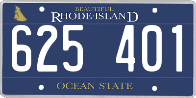 RI license plate 625401