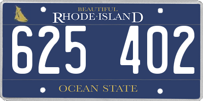 RI license plate 625402