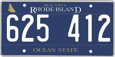 RI license plate 625412