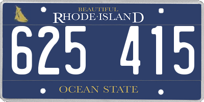 RI license plate 625415