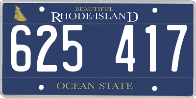 RI license plate 625417