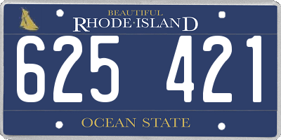 RI license plate 625421