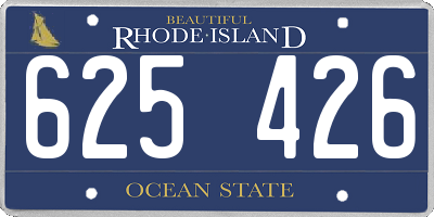 RI license plate 625426
