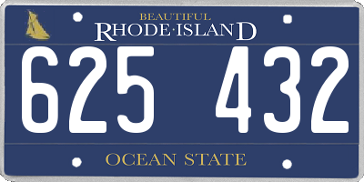RI license plate 625432