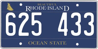 RI license plate 625433