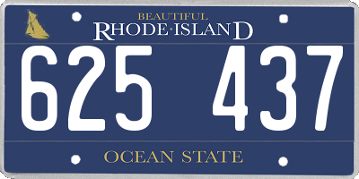 RI license plate 625437