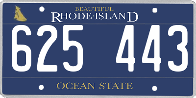 RI license plate 625443