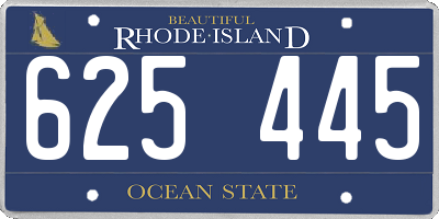 RI license plate 625445
