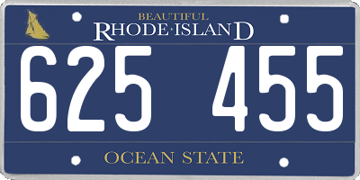 RI license plate 625455