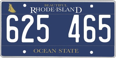 RI license plate 625465
