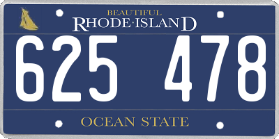 RI license plate 625478