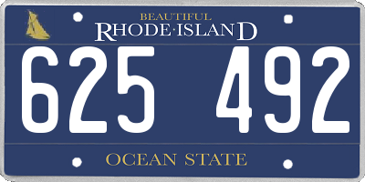 RI license plate 625492