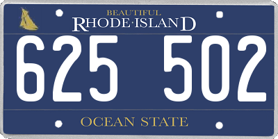 RI license plate 625502