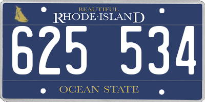 RI license plate 625534