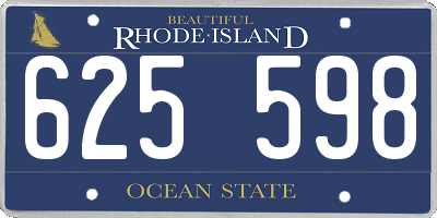 RI license plate 625598