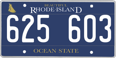 RI license plate 625603