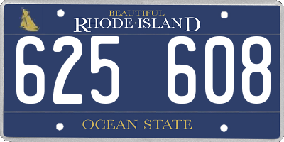 RI license plate 625608
