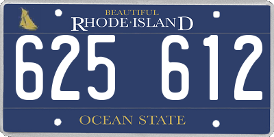 RI license plate 625612