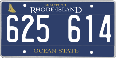RI license plate 625614