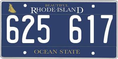 RI license plate 625617