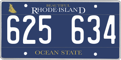 RI license plate 625634